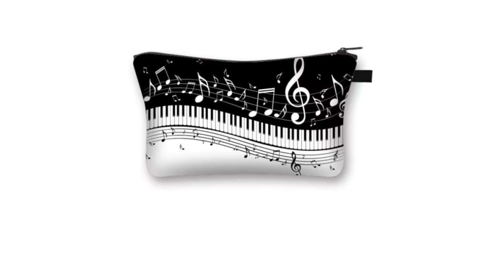 Cosmetics Bag Music Notes