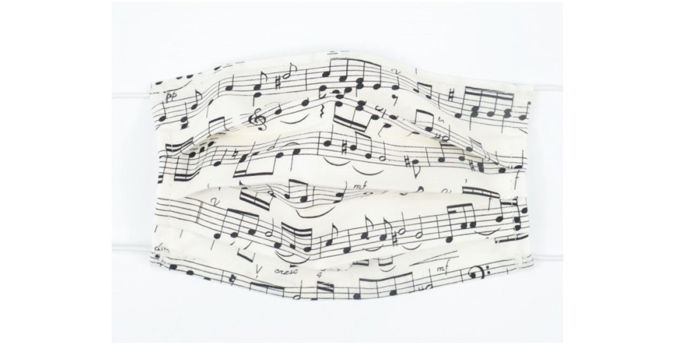 Music Notes Face Mask 100% cotton