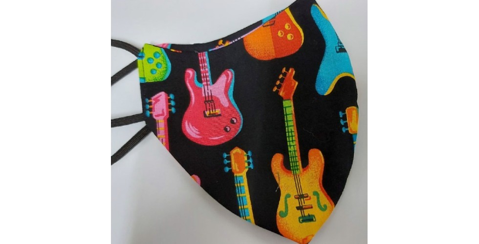 Guitars Mask 100% cotton