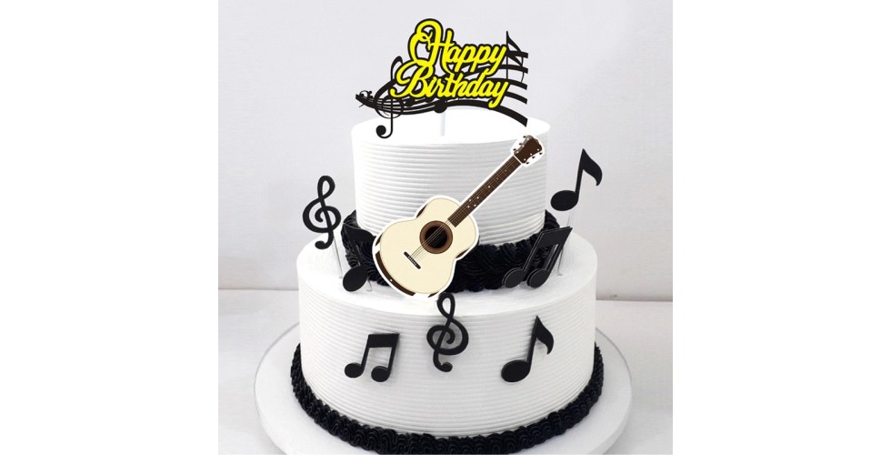 9 pcs / set Musical note Cartoon Cake Topper Cupcake