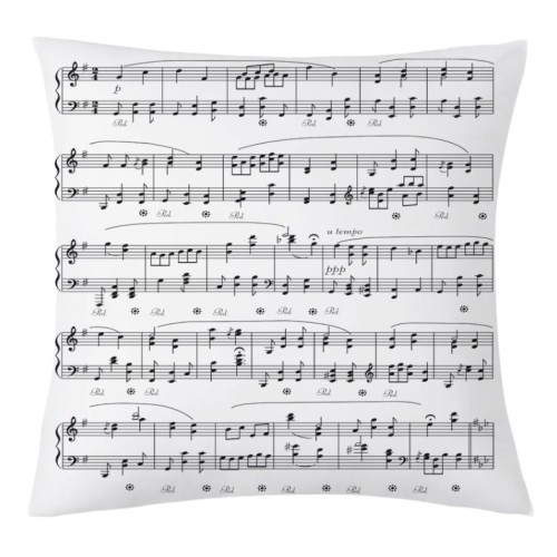 Sheet Music pillow white