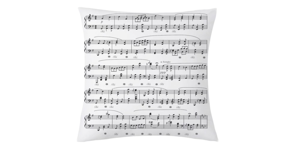 Sheet Music pillow white