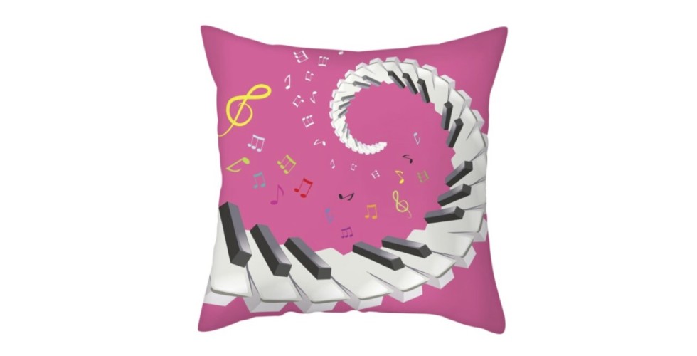 Piano keys pillow pink