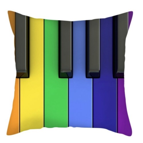Piano keys pillow colorful