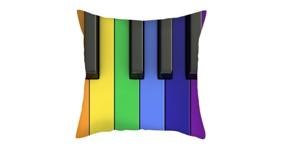 Piano keys pillow colorful