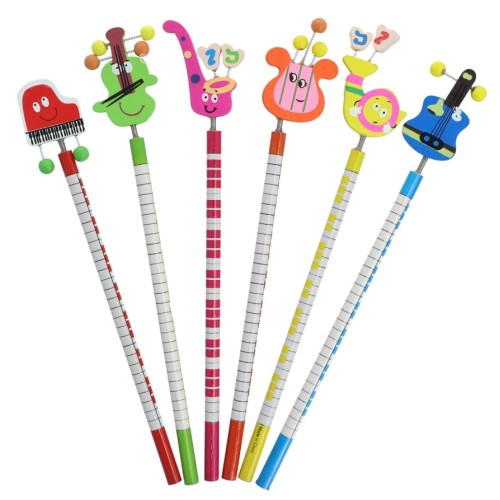 Pencil with applied motifs instruments