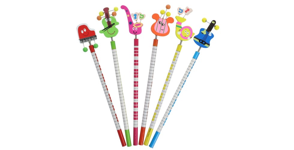 Pencil with applied motifs instruments