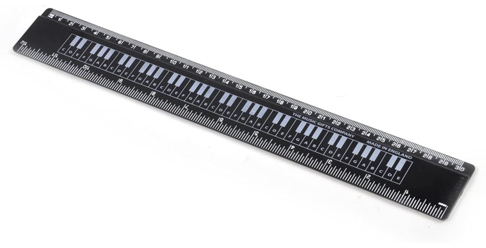 30 cm Ruler Keyboard Black