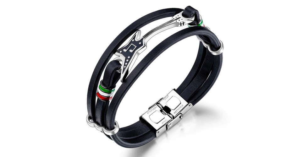 Black Guitar St.Steel Bracelet 