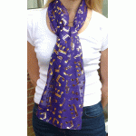 Scarf Gold Notes Purple