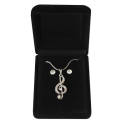 Necklace & Earrings Musical Note Treble Clef
