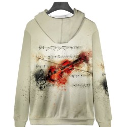 Hoodie Violin Polyester with Zipper 