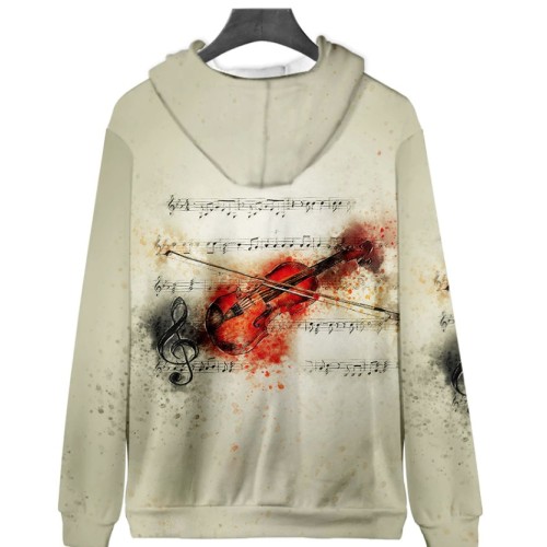 Hoodie Violin Polyester with Zipper 