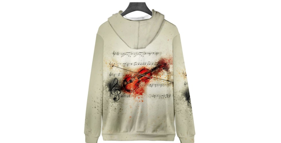 Hoodie Violin Polyester with Zipper 