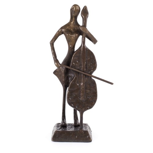 Copper Figurine Cello Player
