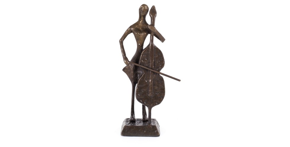 Copper Figurine Cello Player