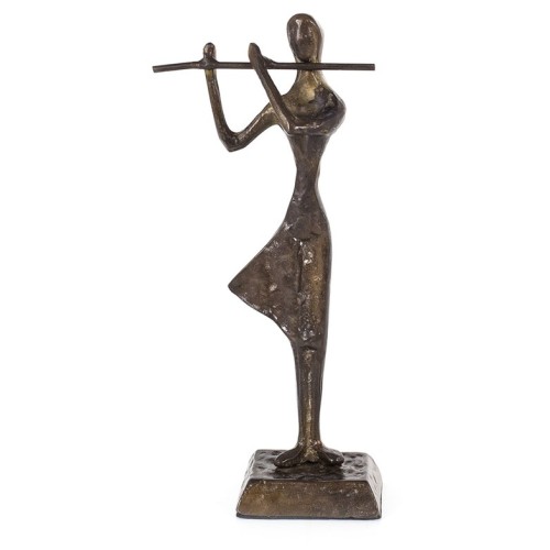 Copper Figurine Flute Player