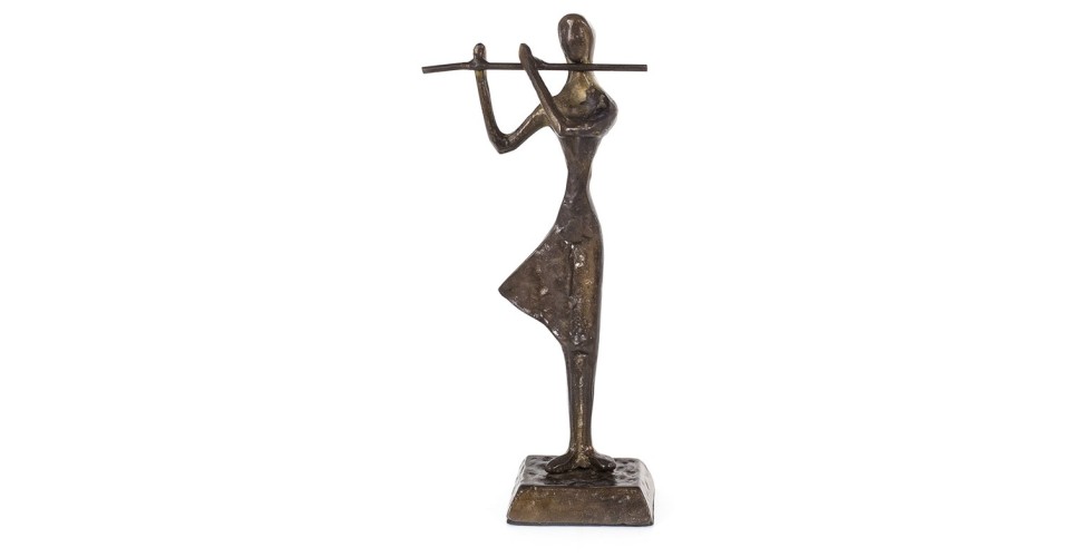 Copper Figurine Flute Player