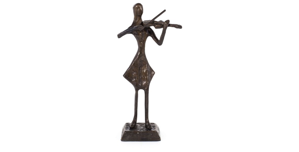 Copper figurine Violin player