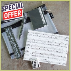 Music Themed Stationery Set - 6-Piece Set
