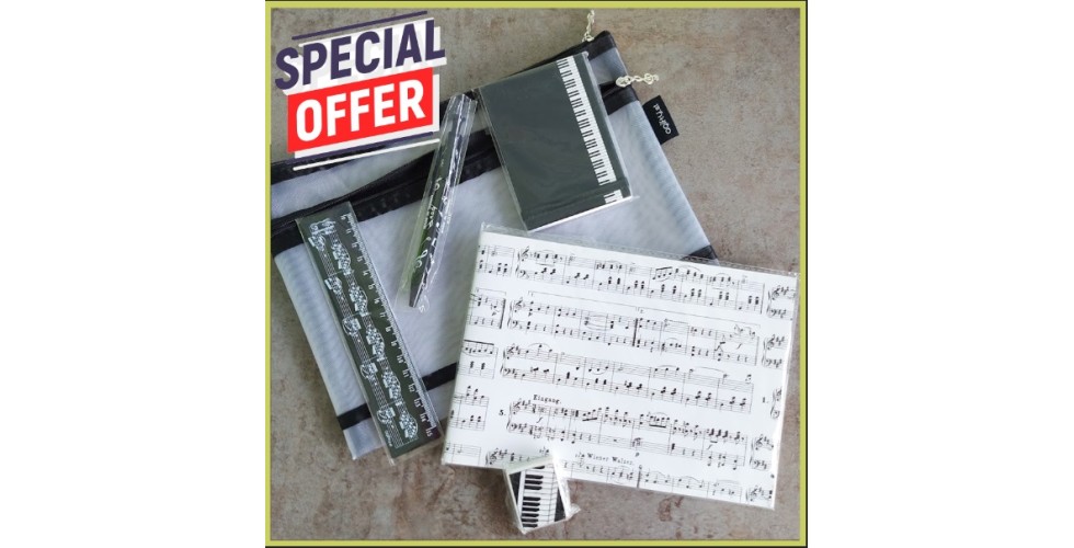 Music Themed Stationery Set - 6-Piece Set
