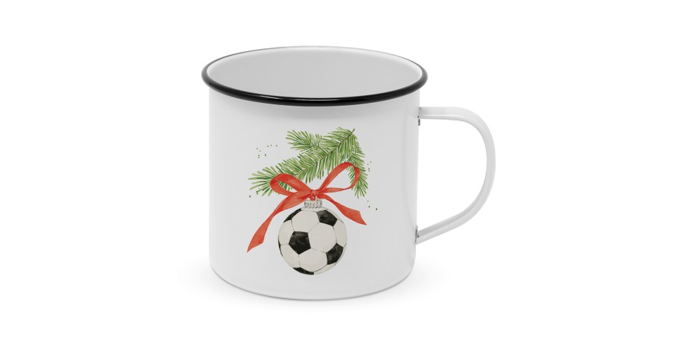 Football Ornament Happy Metal Mug