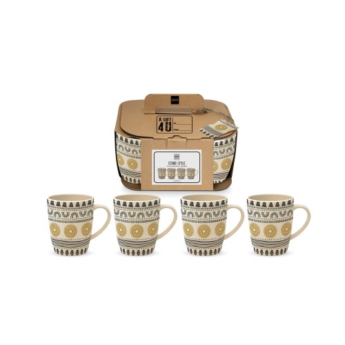 Ethno Style Bamboo Mug Set of 4 PPD