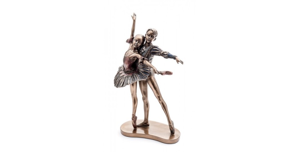 Bronze Effect Ballet Dacners Figurine