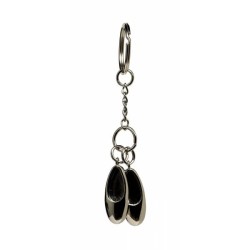 Silver Double Ballet Shoe Keyring