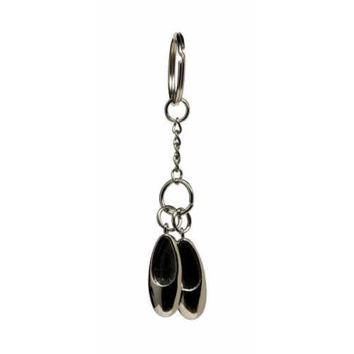 Silver Double Ballet Shoe Keyring