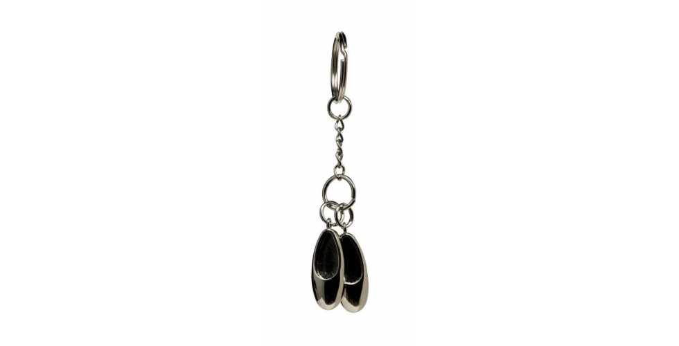 Silver Double Ballet Shoe Keyring