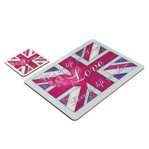 Placemat & Coaster Set Love Life