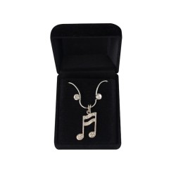 Necklace & Earrings Musical Note Semiquaver