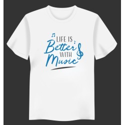 Life is Better with Music Adult Unisex T-Shirt 