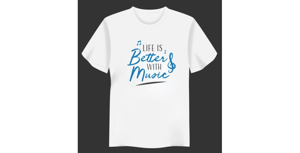 Life is Better with Music Adult Unisex T-Shirt 