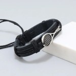 Bracelet with hand-woven Tennis racket