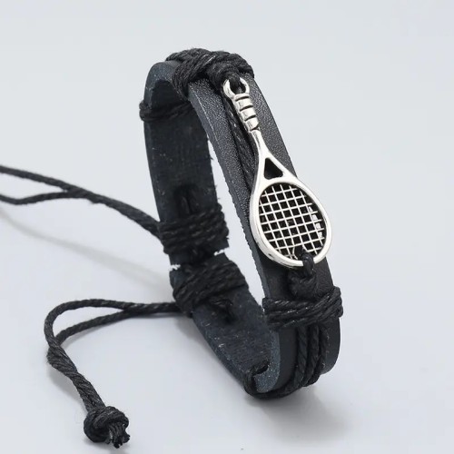 Bracelet with hand-woven Tennis racket