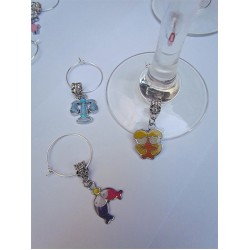 Enamel ZODIAC Wine Glass Charms
