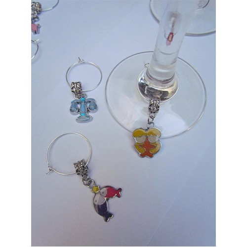 Enamel ZODIAC Wine Glass Charms
