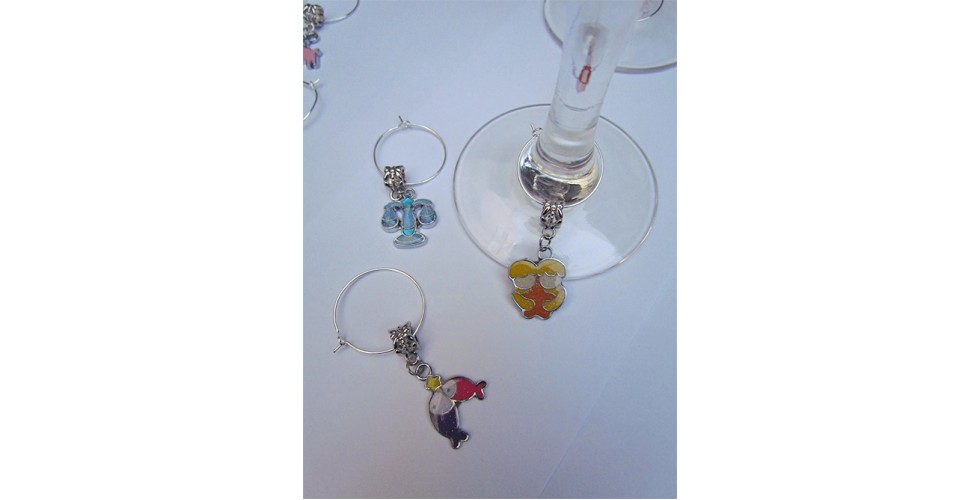 Enamel ZODIAC Wine Glass Charms