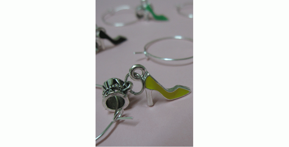 Enamel HIGH HEEL SHOE Charms Mixed Colors