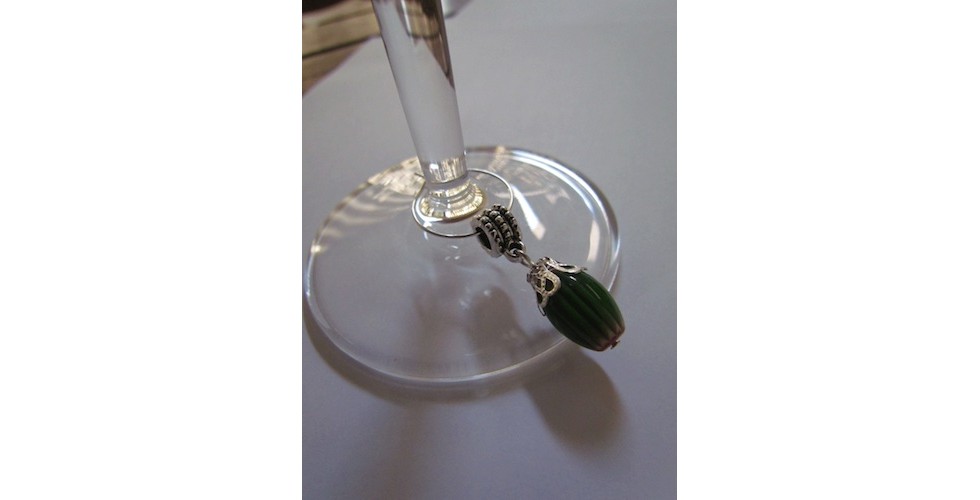 WATERMELON Style Coloured Pearls Wine Glass Charms